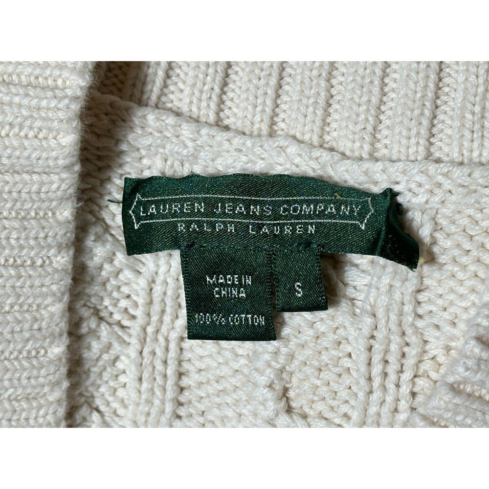 Vintage Ralph Lauren Lauren Jeans Company 100% Cotton White Sweater Size Small - Picture 3 of 7